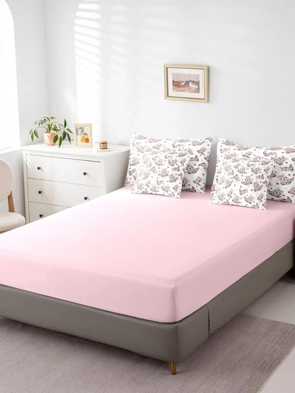Cowgirl 7 Pieces Bedding Set Twin,Western Tribal Boots Pink Princess Bowknot Whi